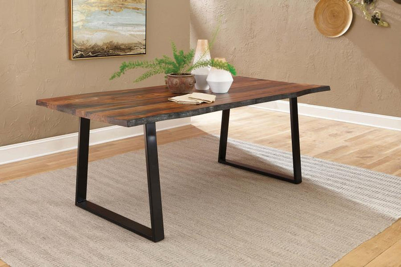 Ditman 80-inch Live Edge Dining Table Grey Sheesham-zoom-