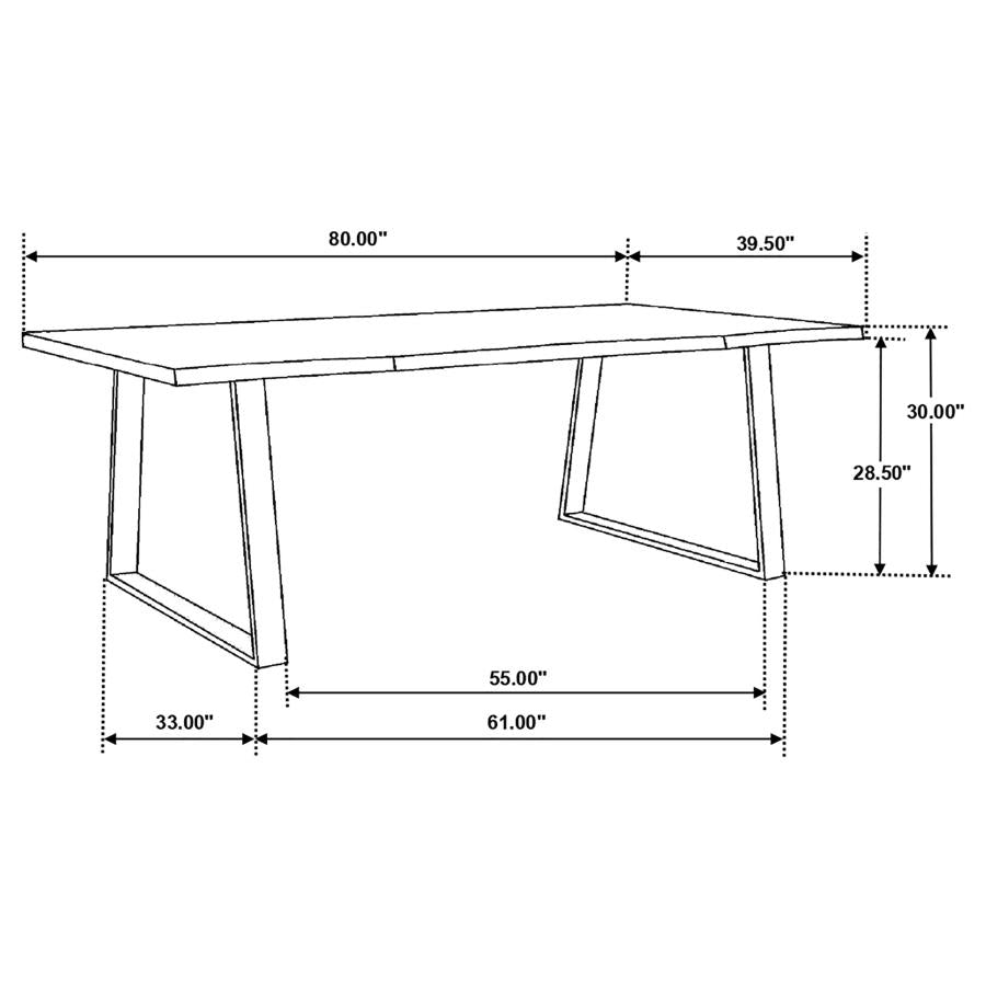 Ditman 80-inch Live Edge Dining Table Grey Sheesham-1