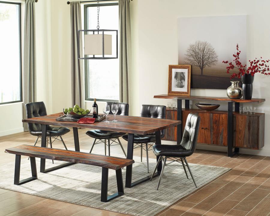 Ditman 80-inch Live Edge Dining Table Grey Sheesham-zoom-9