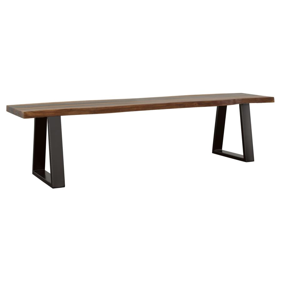 Ditman Live Edge Wood Dining Bench Grey Sheesham-2