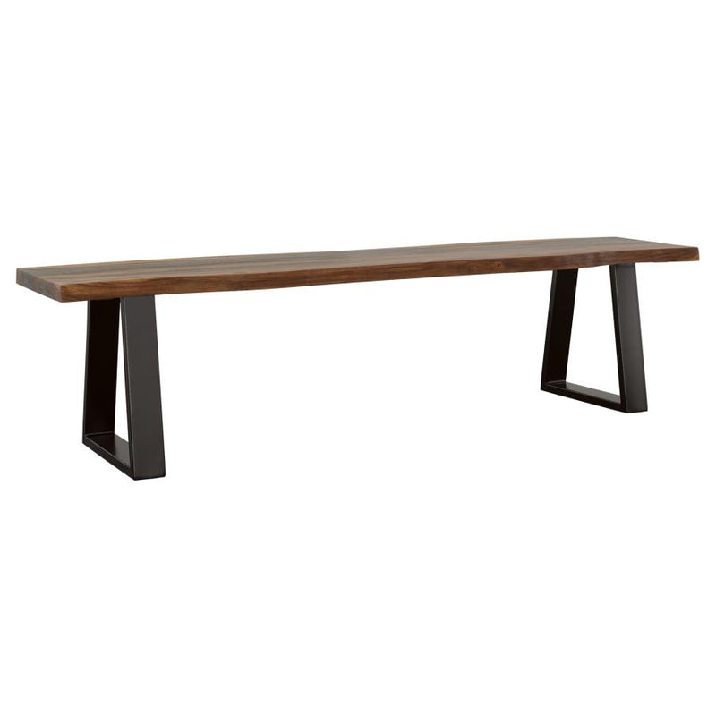 Ditman Live Edge Wood Dining Bench Grey Sheesham-zoom-