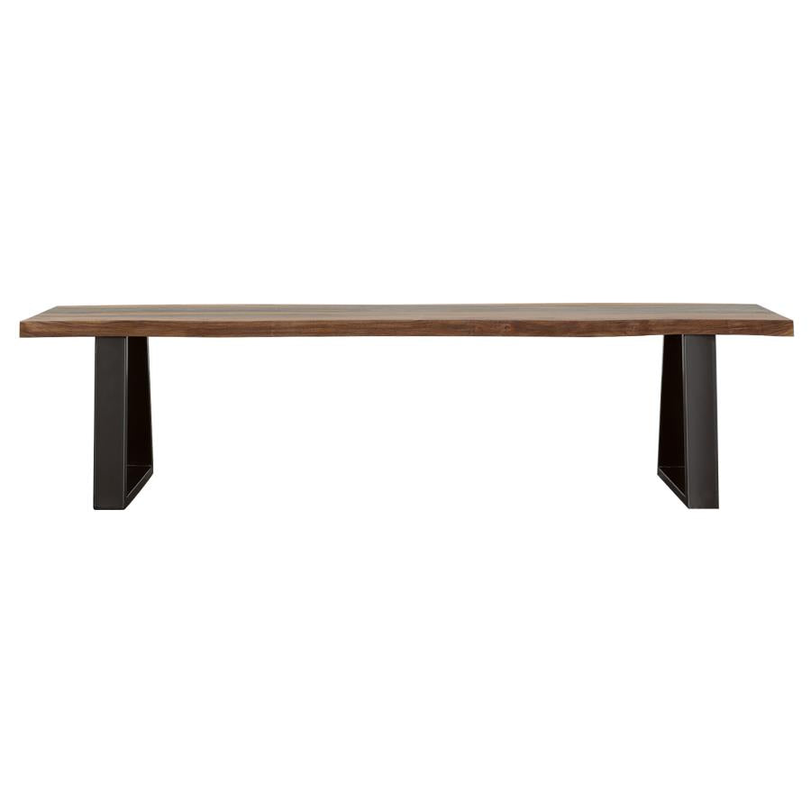 Ditman Live Edge Wood Dining Bench Grey Sheesham-zoom-3