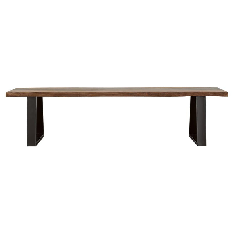 Ditman Live Edge Wood Dining Bench Grey Sheesham-zoom-