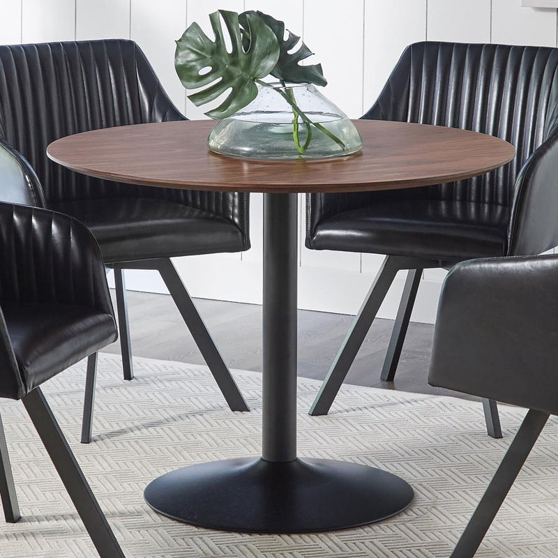 Cora Round 40-inch Wood Top Dining Table Brown Walnut-zoom-