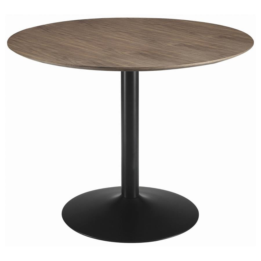 Cora Round 40-inch Wood Top Dining Table Brown Walnut-zoom-1