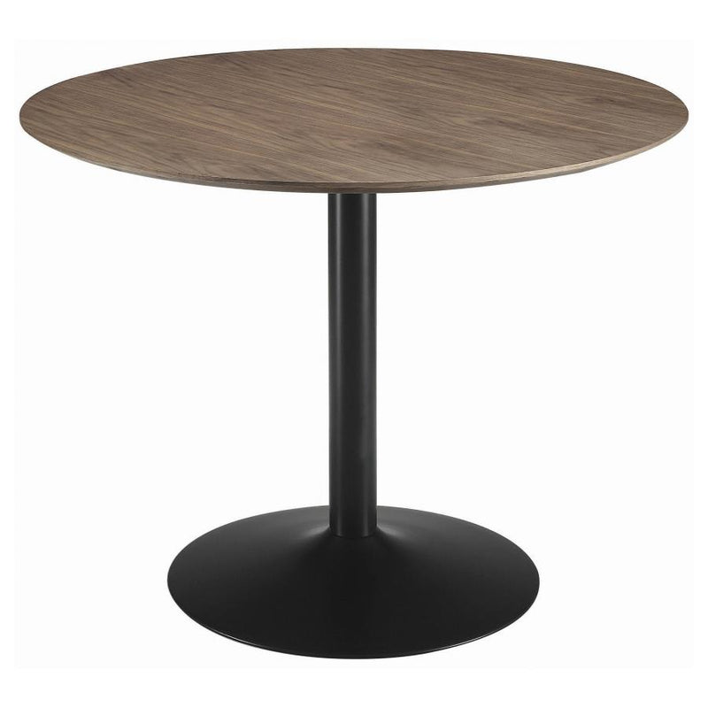 Cora Round 40-inch Wood Top Dining Table Brown Walnut-zoom-