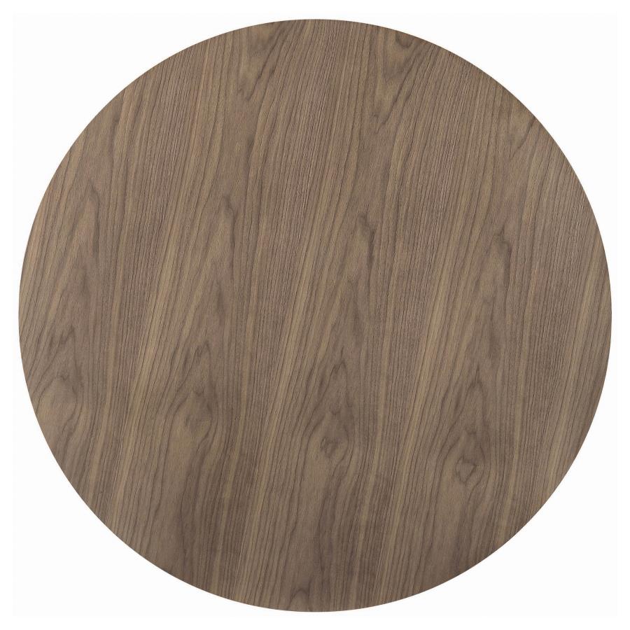 Cora Round 40-inch Wood Top Dining Table Brown Walnut-3