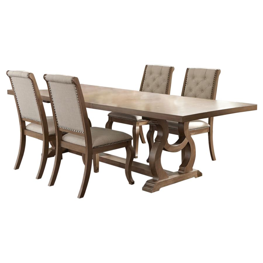 Brockway 5-piece Extension Leaf Dining Set Barley Brown-2
