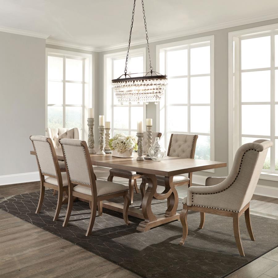 Brockway 7-piece Extension Leaf Dining Set Barley Brown-1