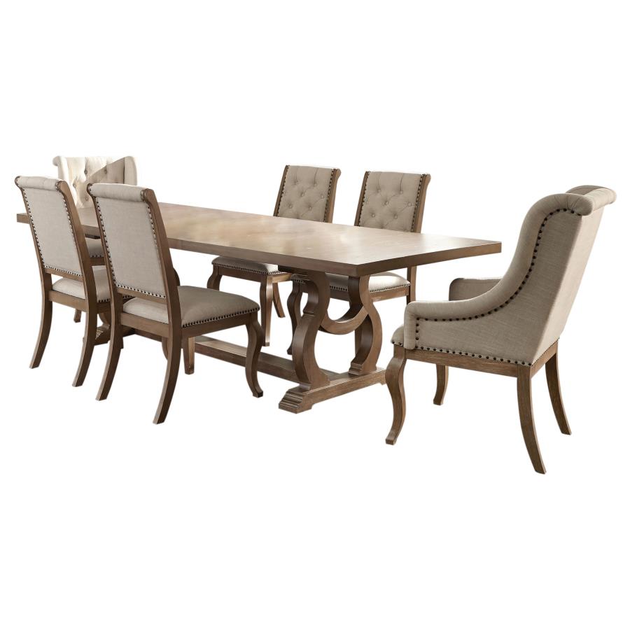 Brockway 7-piece Extension Leaf Dining Set Barley Brown-zoom-2