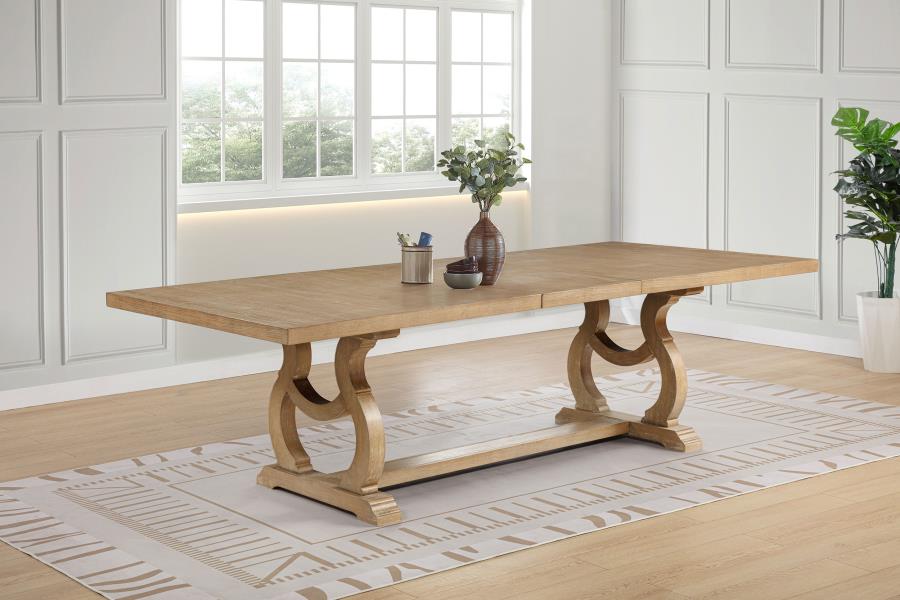 Brockway 104-inch Extension Leaf Dining Table Barley Brown-zoom-2