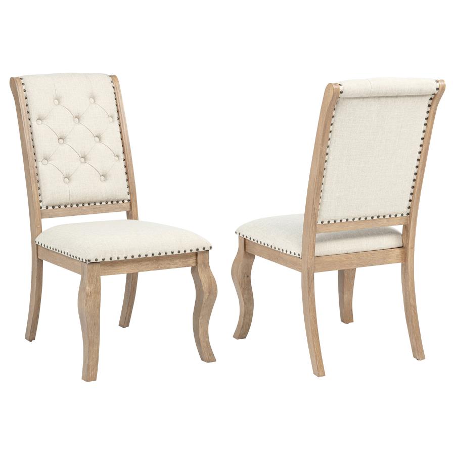 Brockway Upholstered Dining Chair Barley Brown (Set of 2)-1