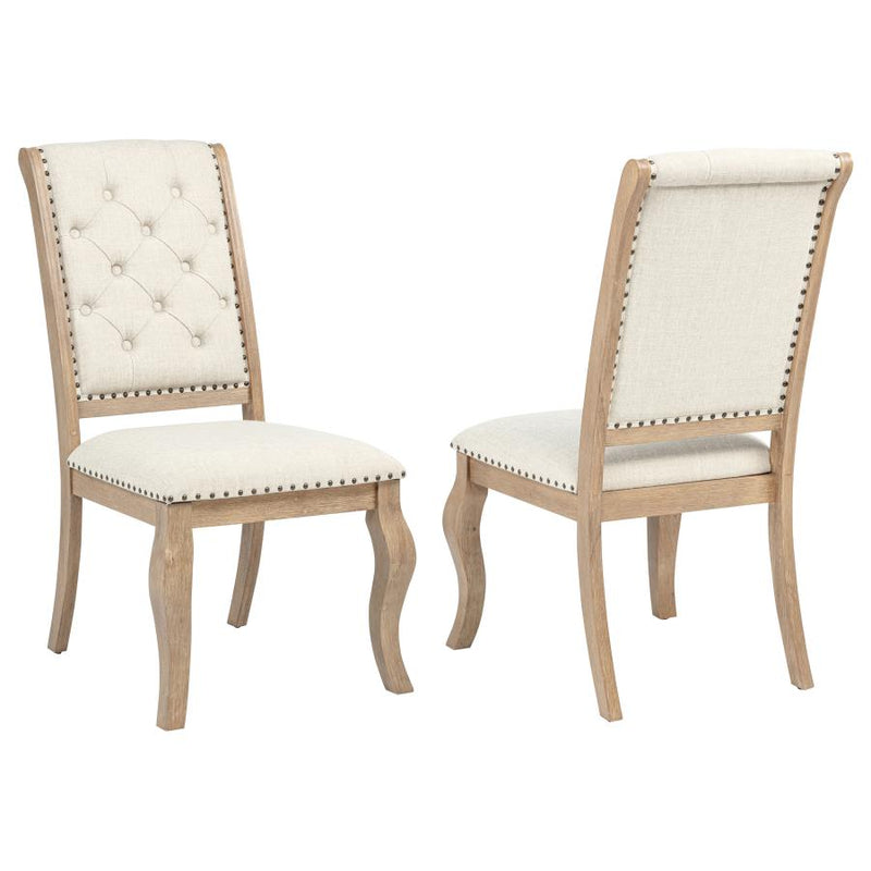 Brockway Upholstered Dining Chair Barley Brown (Set of 2)-zoom-