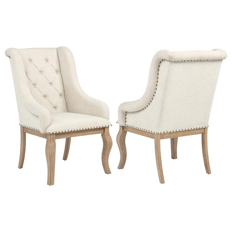 Brockway Upholstered Arm Chair Barley Brown (Set of 2)-zoom-1