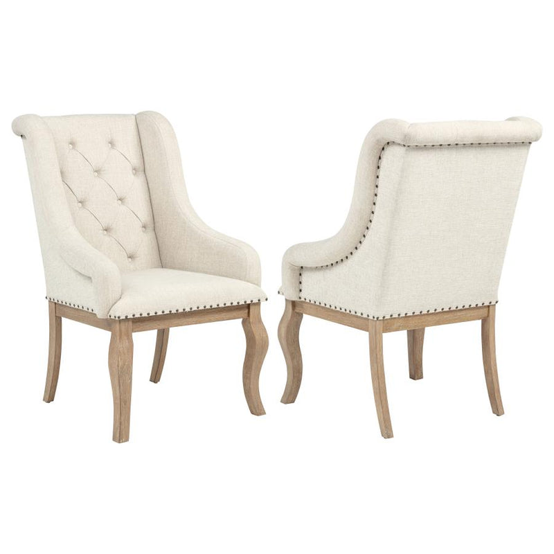 Brockway Upholstered Arm Chair Barley Brown (Set of 2)-zoom-