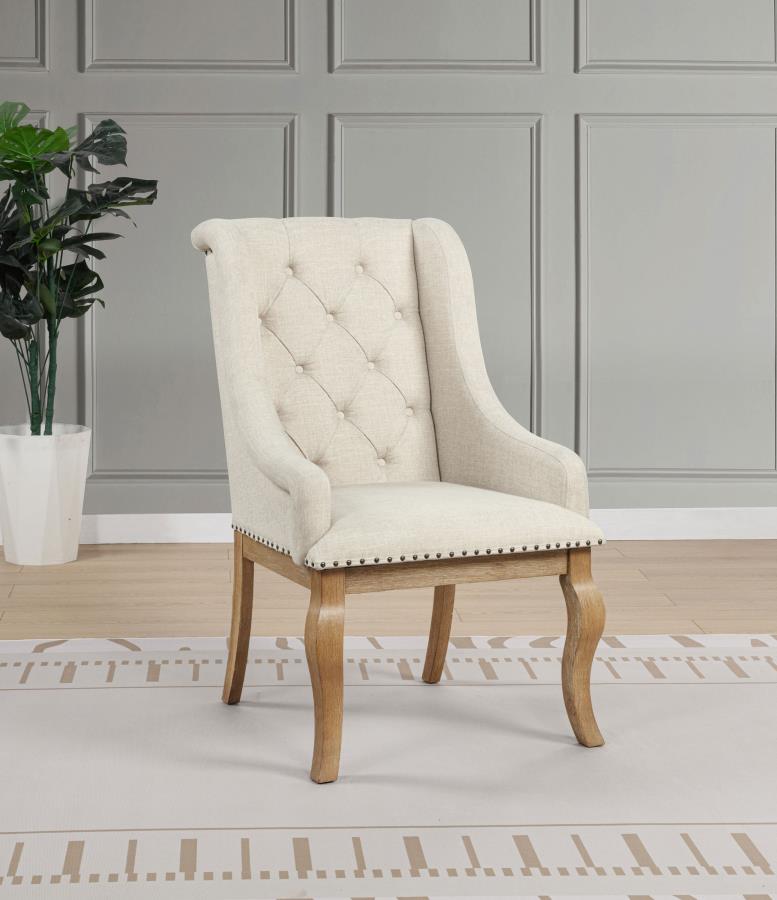 Brockway Upholstered Arm Chair Barley Brown (Set of 2)-zoom-2