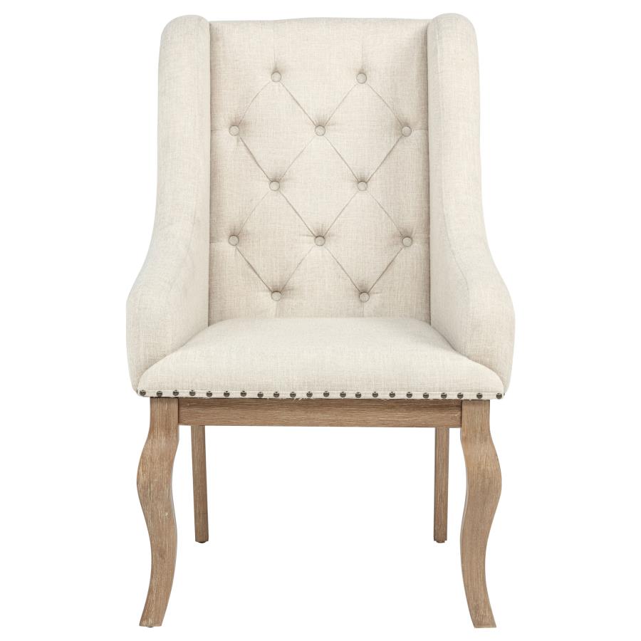 Brockway Upholstered Arm Chair Barley Brown (Set of 2)-4