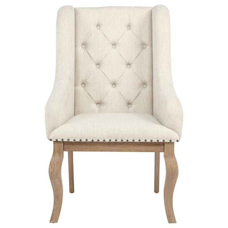 Brockway Upholstered Arm Chair Barley Brown (Set of 2)-zoom-