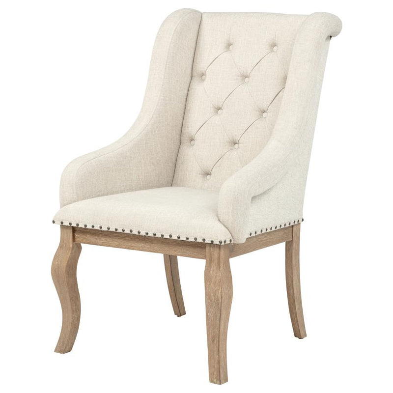 Brockway Upholstered Arm Chair Barley Brown (Set of 2)-zoom-