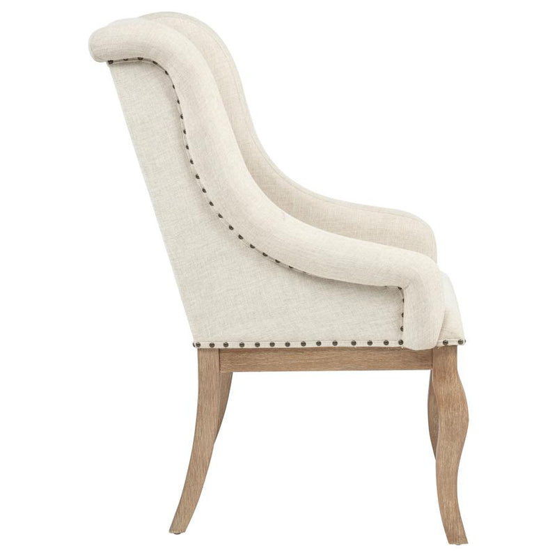 Brockway Upholstered Arm Chair Barley Brown (Set of 2)-zoom-