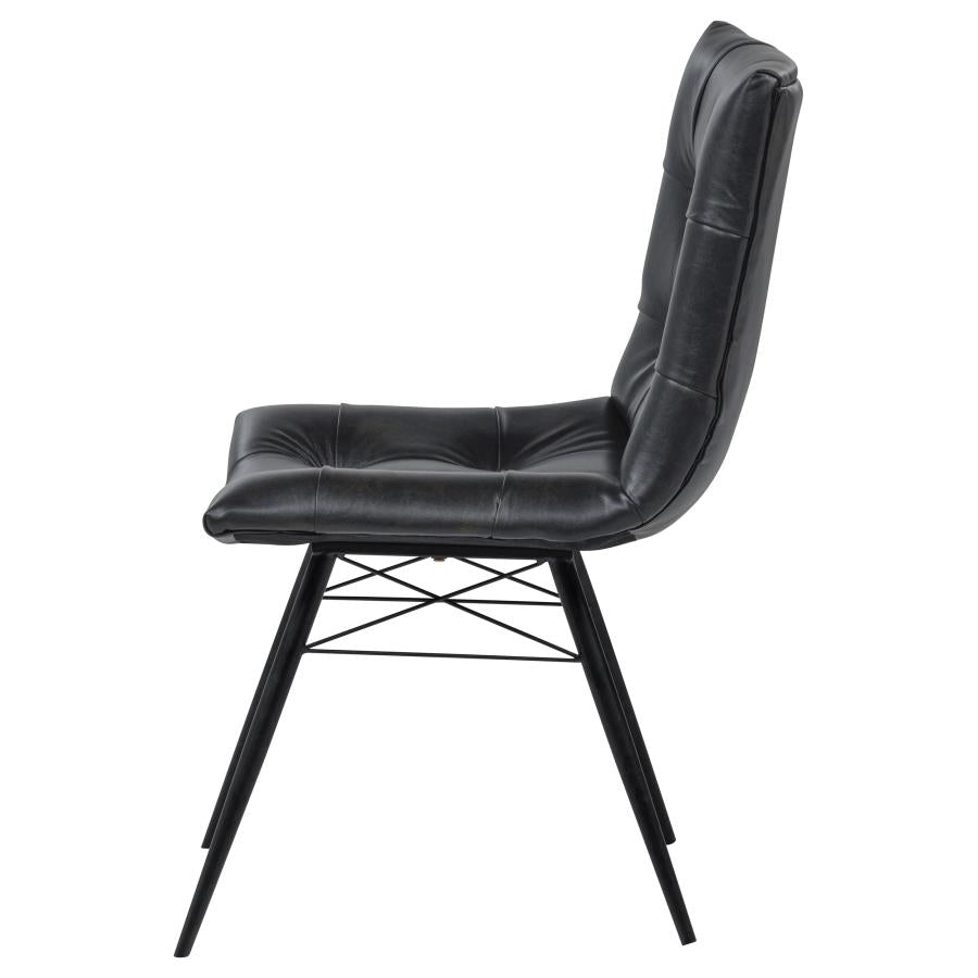 Aiken Faux Leather Upholstered Dining Side Chair Charcoal Grey (Set of 4)-zoom-6