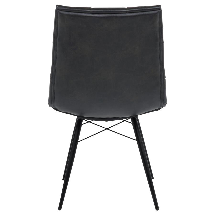 Aiken Faux Leather Upholstered Dining Side Chair Charcoal Grey (Set of 4)-zoom-8