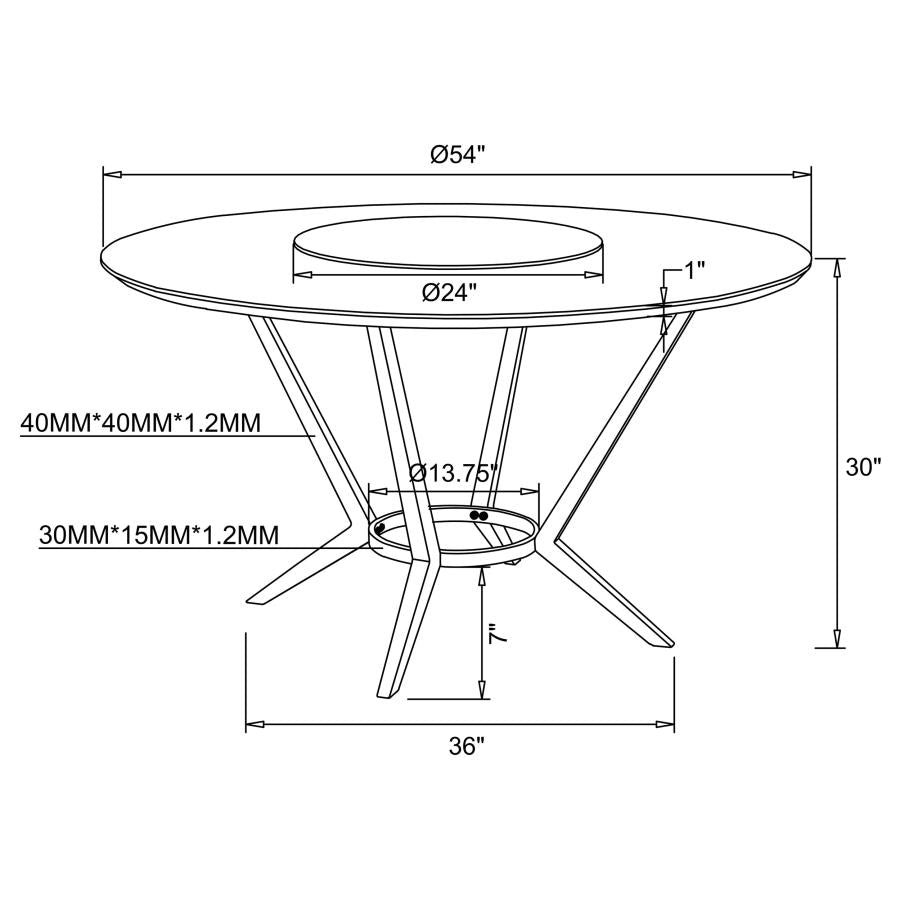 Abby 5-piece Round Dining Table Set White High Gloss-9