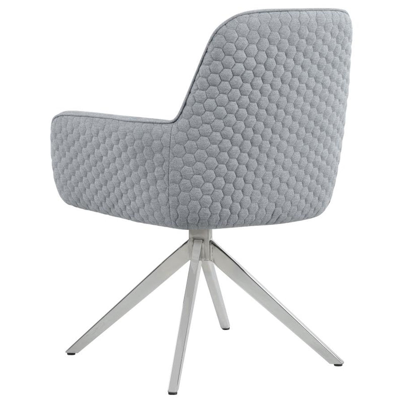 Abby Fabric Upholstered Swivel Dining Arm Chair Light Grey-zoom-