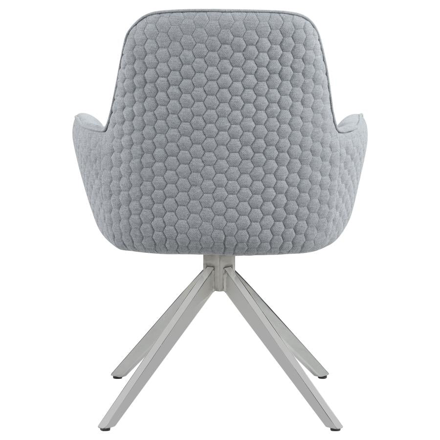 Abby Fabric Upholstered Swivel Dining Arm Chair Light Grey-7