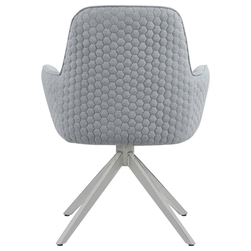 Abby Fabric Upholstered Swivel Dining Arm Chair Light Grey-zoom-