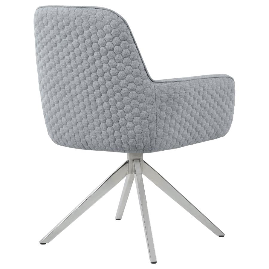 Abby Fabric Upholstered Swivel Dining Arm Chair Light Grey-8