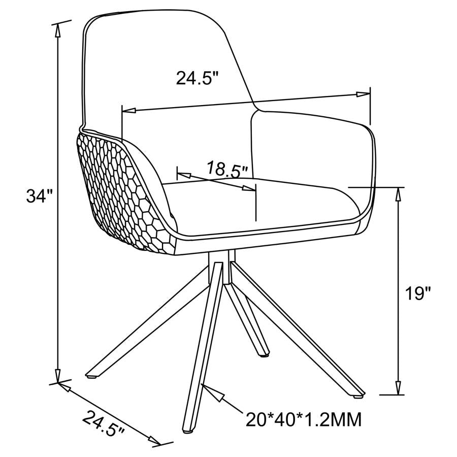 Abby Fabric Upholstered Swivel Dining Arm Chair Light Grey-zoom-11