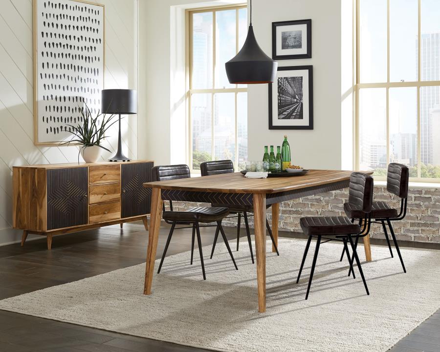 Partridge 5-piece Dining Set Natural Sheesham and Espresso-zoom-1