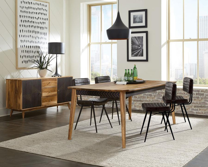 Partridge 5-piece Dining Set Natural Sheesham and Espresso-zoom-