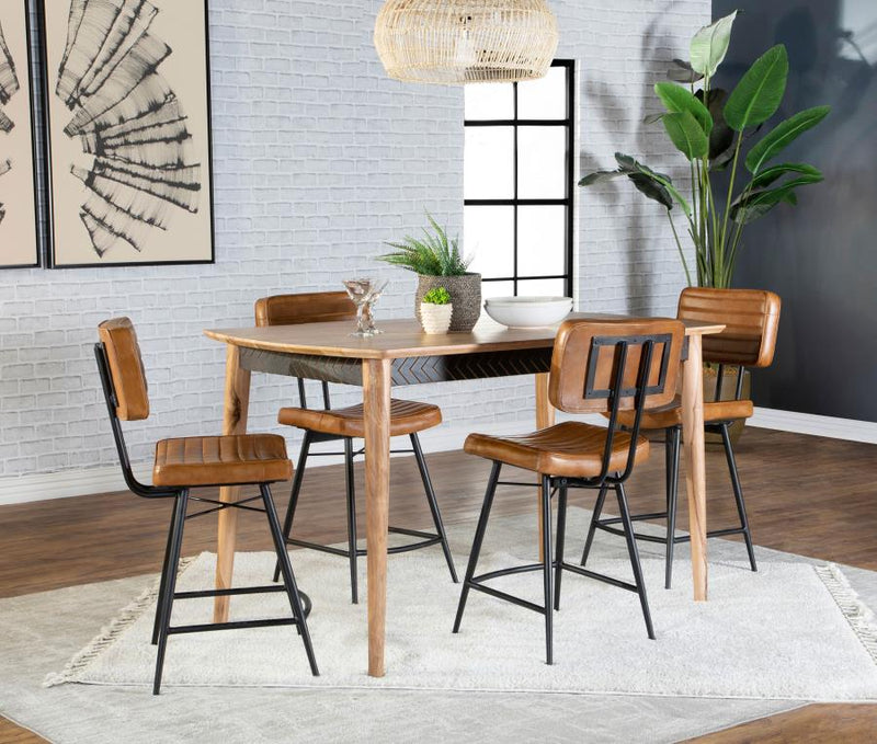 Partridge 5-piece Counter Dining Set Sheesham and Camel-zoom-