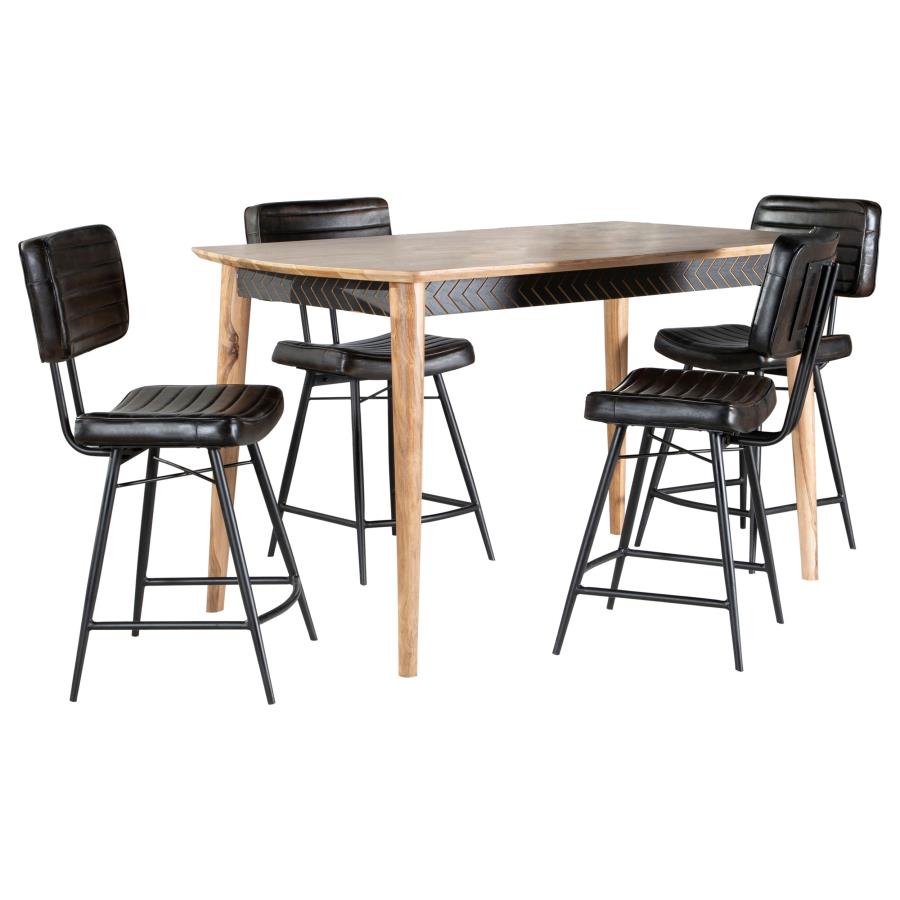 Partridge 5-piece Counter Dining Set Sheesham and Espresso-zoom-2