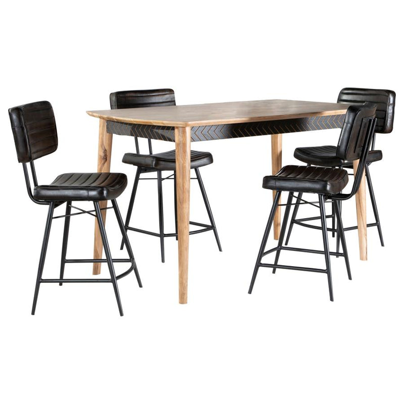 Partridge 5-piece Counter Dining Set Sheesham and Espresso-zoom-