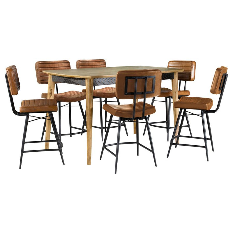 Partridge 7-piece Counter Dining Set Sheesham and Camel-zoom-
