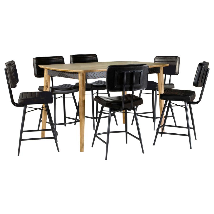 Partridge 7-piece Counter Dining Set Sheesham and Espresso-zoom-2