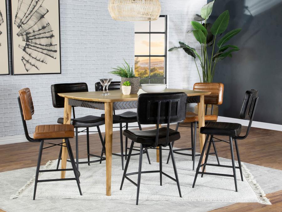 Partridge 7-piece Counter Dining Set Espresso and Camel-zoom-1