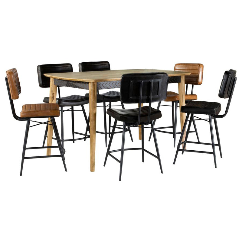 Partridge 7-piece Counter Dining Set Espresso and Camel-zoom-