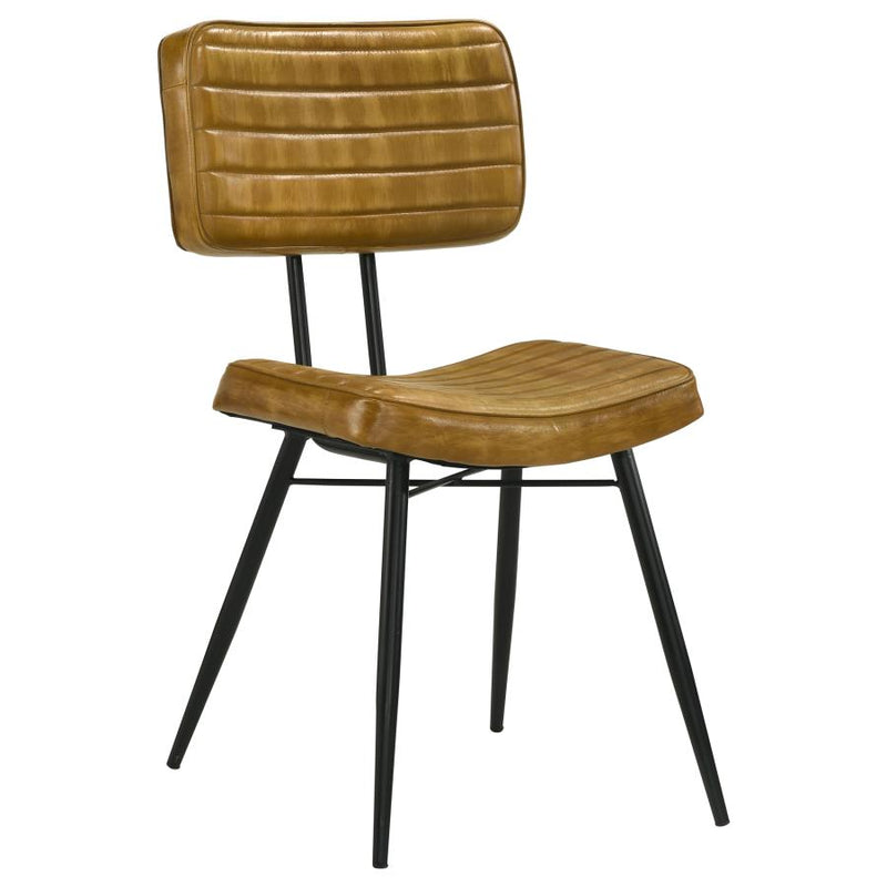 Misty Leather Upholstered Dining Side Chair Camel (Set of 2)-zoom-