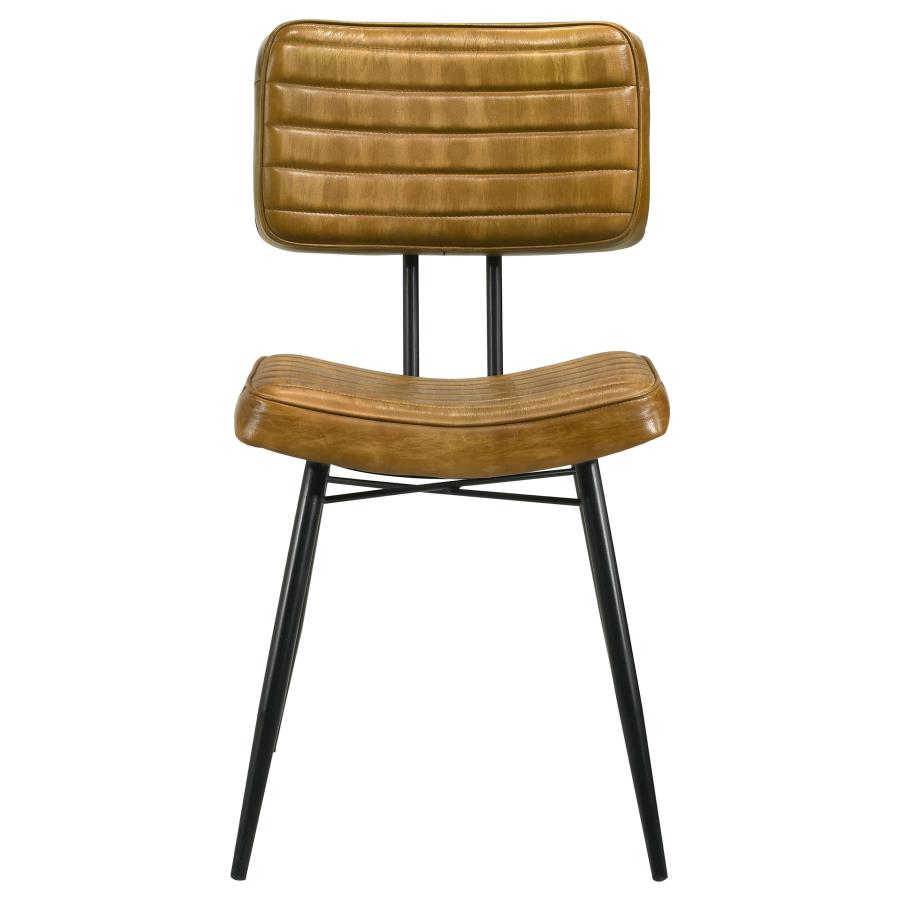 Misty Leather Upholstered Dining Side Chair Camel (Set of 2)-zoom-4