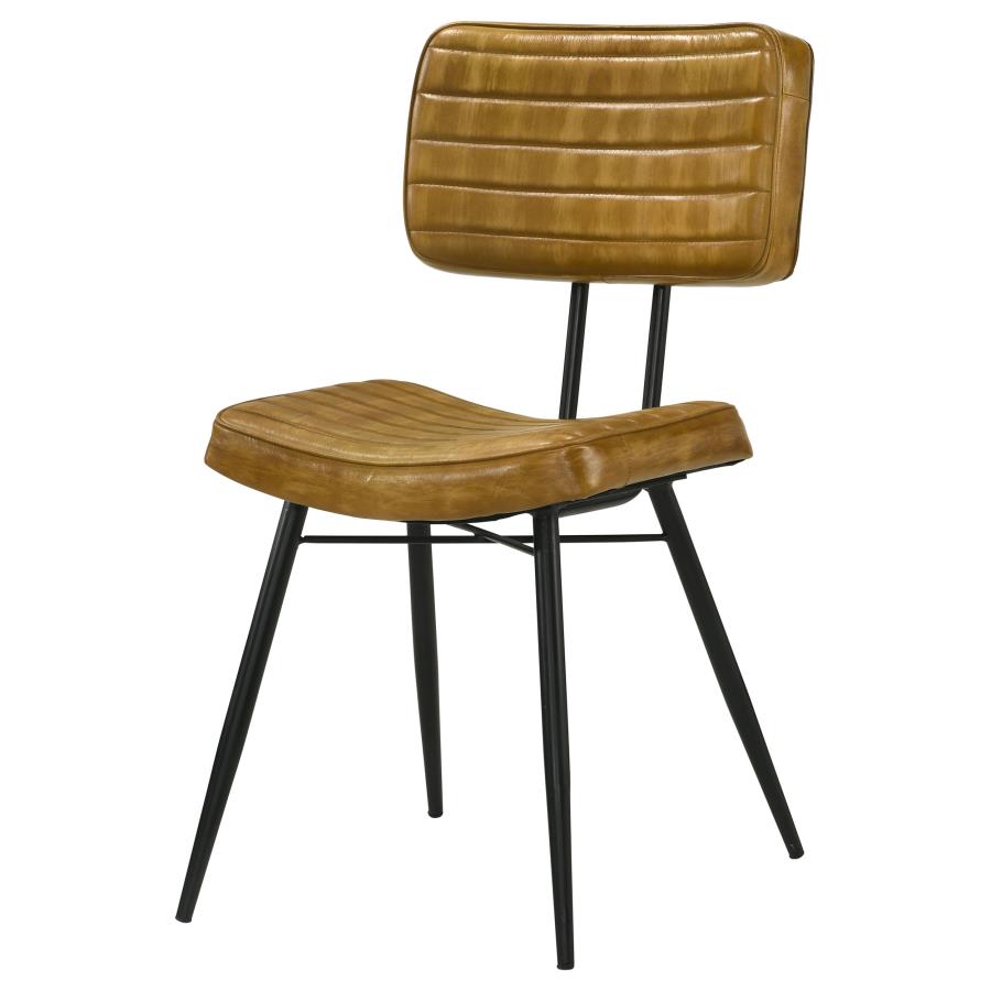 Misty Leather Upholstered Dining Side Chair Camel (Set of 2)-5