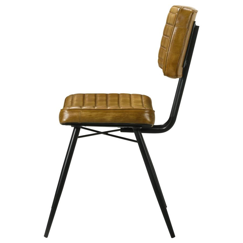 Misty Leather Upholstered Dining Side Chair Camel (Set of 2)-zoom-