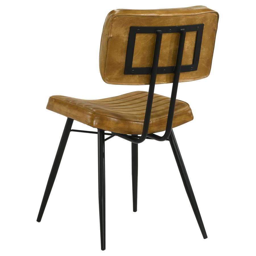 Misty Leather Upholstered Dining Side Chair Camel (Set of 2)-7