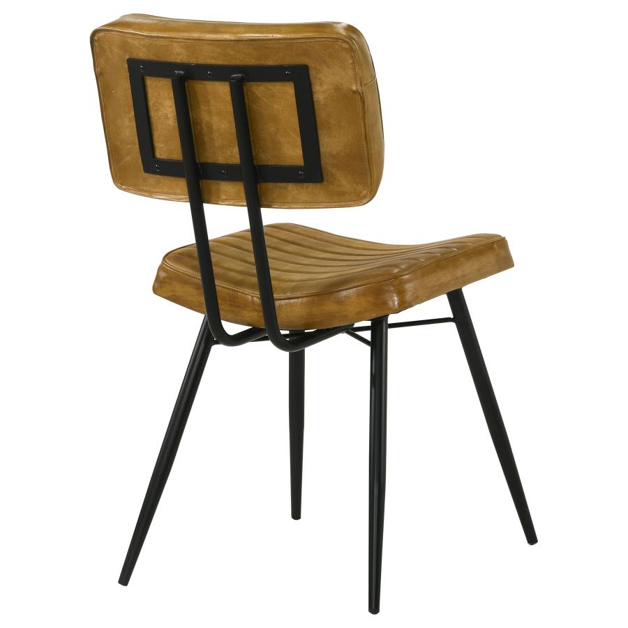 Misty Leather Upholstered Dining Side Chair Camel (Set of 2)-8