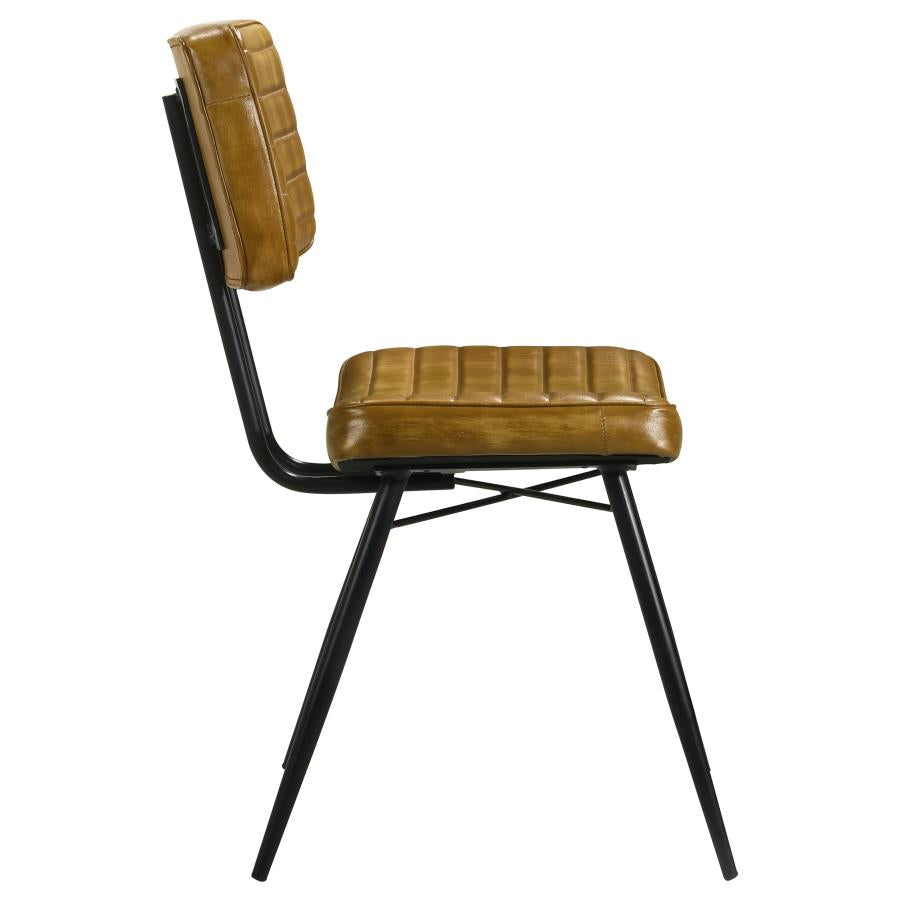 Misty Leather Upholstered Dining Side Chair Camel (Set of 2)-zoom-9