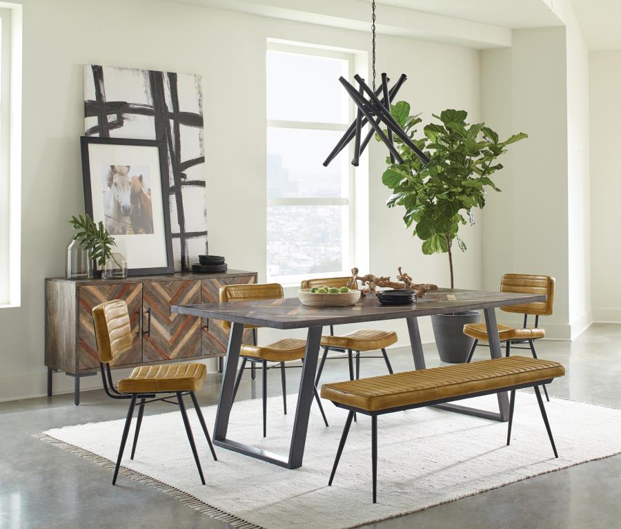 Misty Leather Upholstered Dining Side Chair Camel (Set of 2)-12