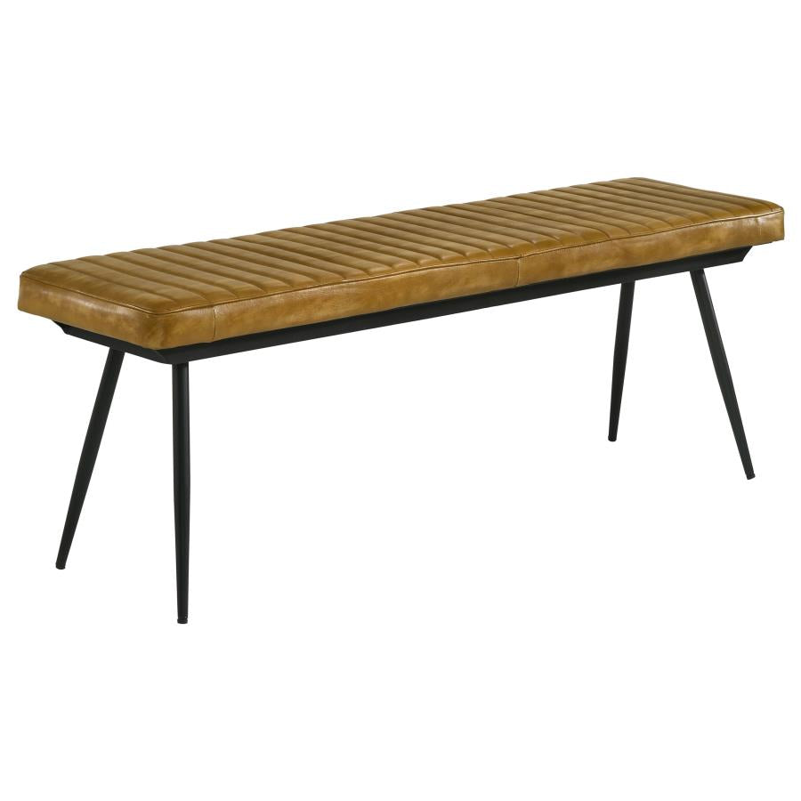 Misty Leather Upholstered Dining Bench Antique Camel-zoom-1